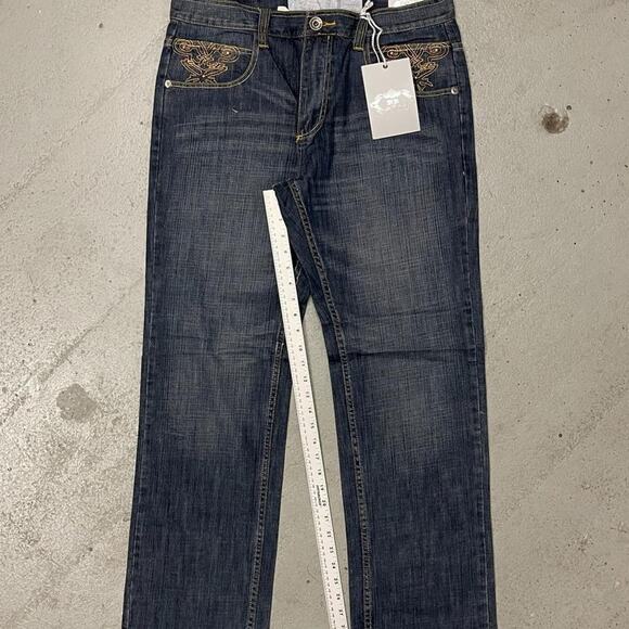 Vintage Royal Blue Baggy Y2k Denim Rock Jeans Mens Navy Blue Size 36x32 - Picture 6 of 6